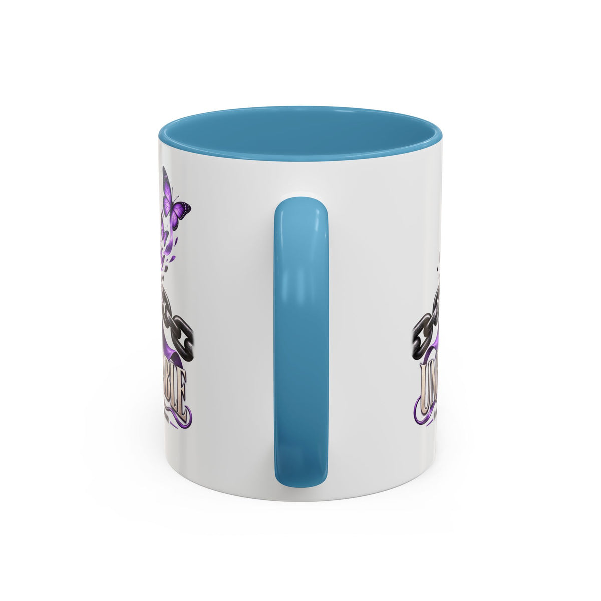 Unbreakable Purple Ribbon Coffee Mug —Domestic Violence Awareness Support Accent Mug
