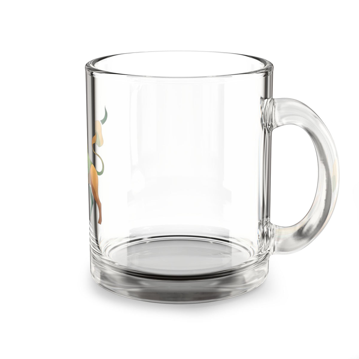 Taurus Zodiac Glass Mug Bull Illustration Glass Mug — 10oz Zodiac Taurus Coffee Cup