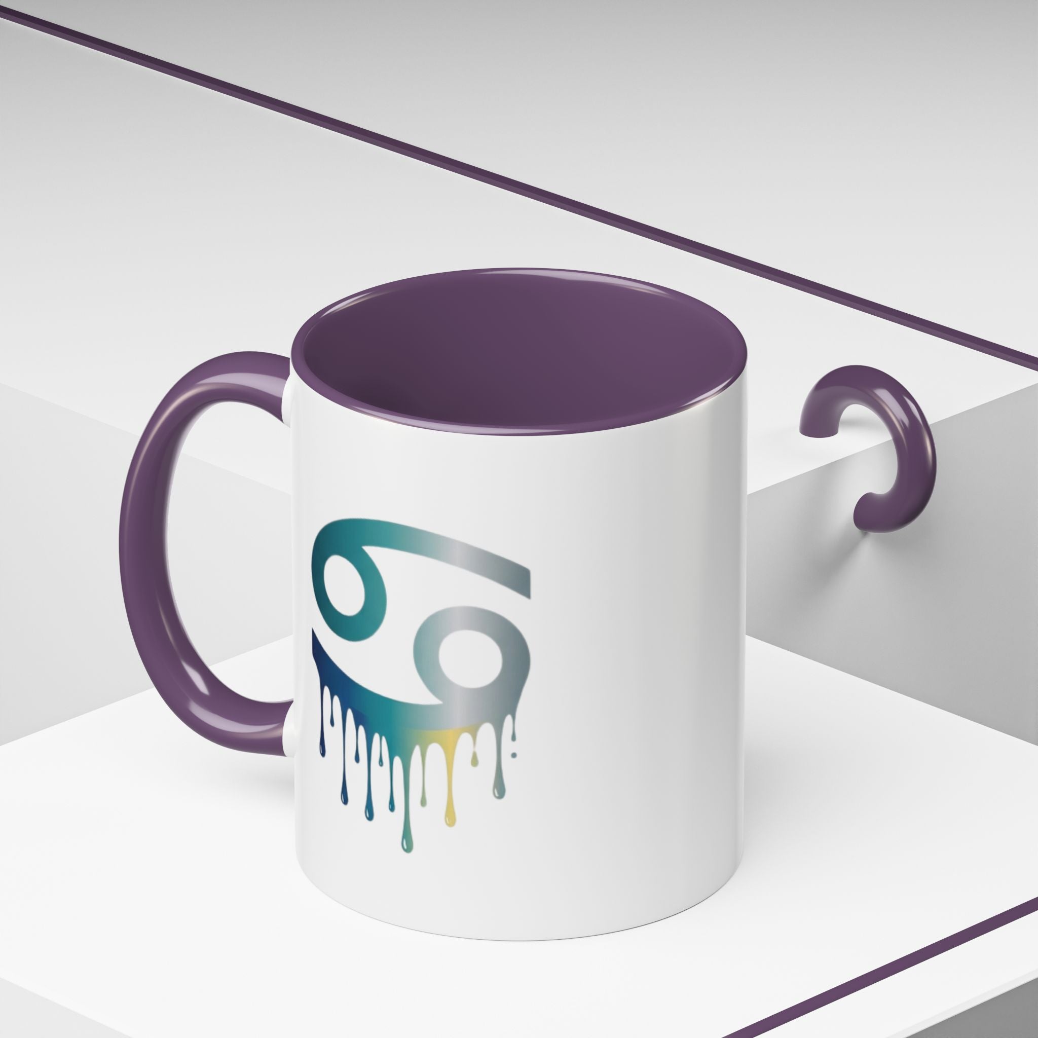 Cancer Zodiac Drip Accent Coffee Mug — Astrology Horoscope Gift