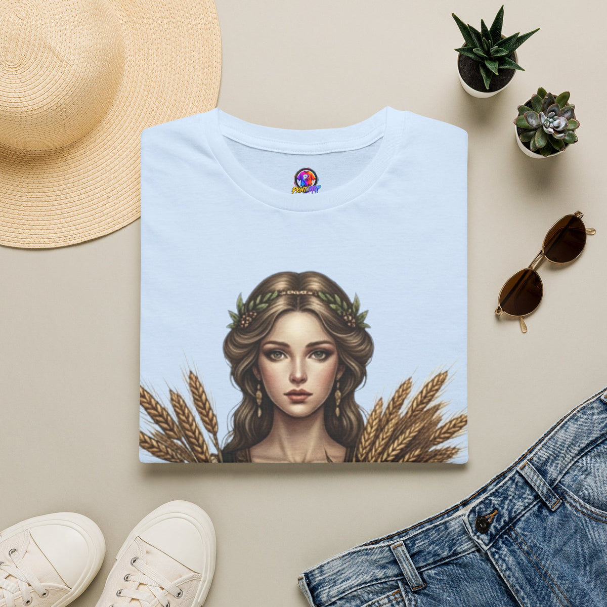 Goddess of Harvest T‑Shirt — Wheat Maiden Graphic Tee