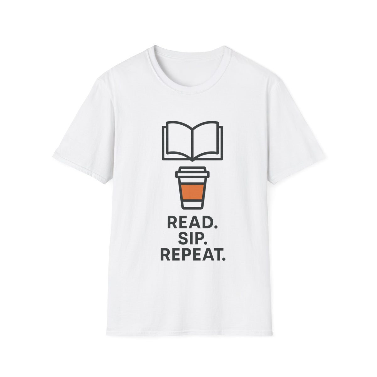 Read Sip Repeat Coffee Cup and Open Book White Graphic Tee - Trending Now - September 2026