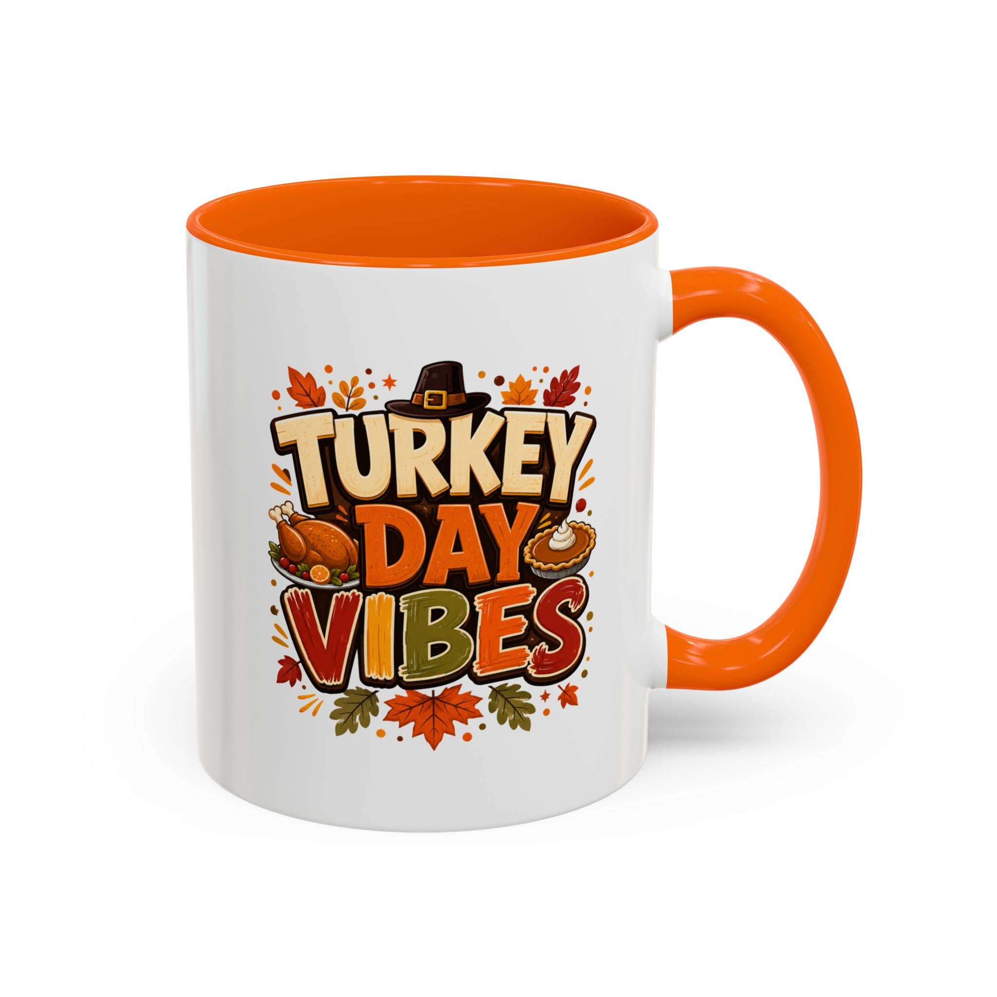 Thanksgiving Mug Turkey Day Vibes Accent Mug — Thanksgiving Coffee Cup