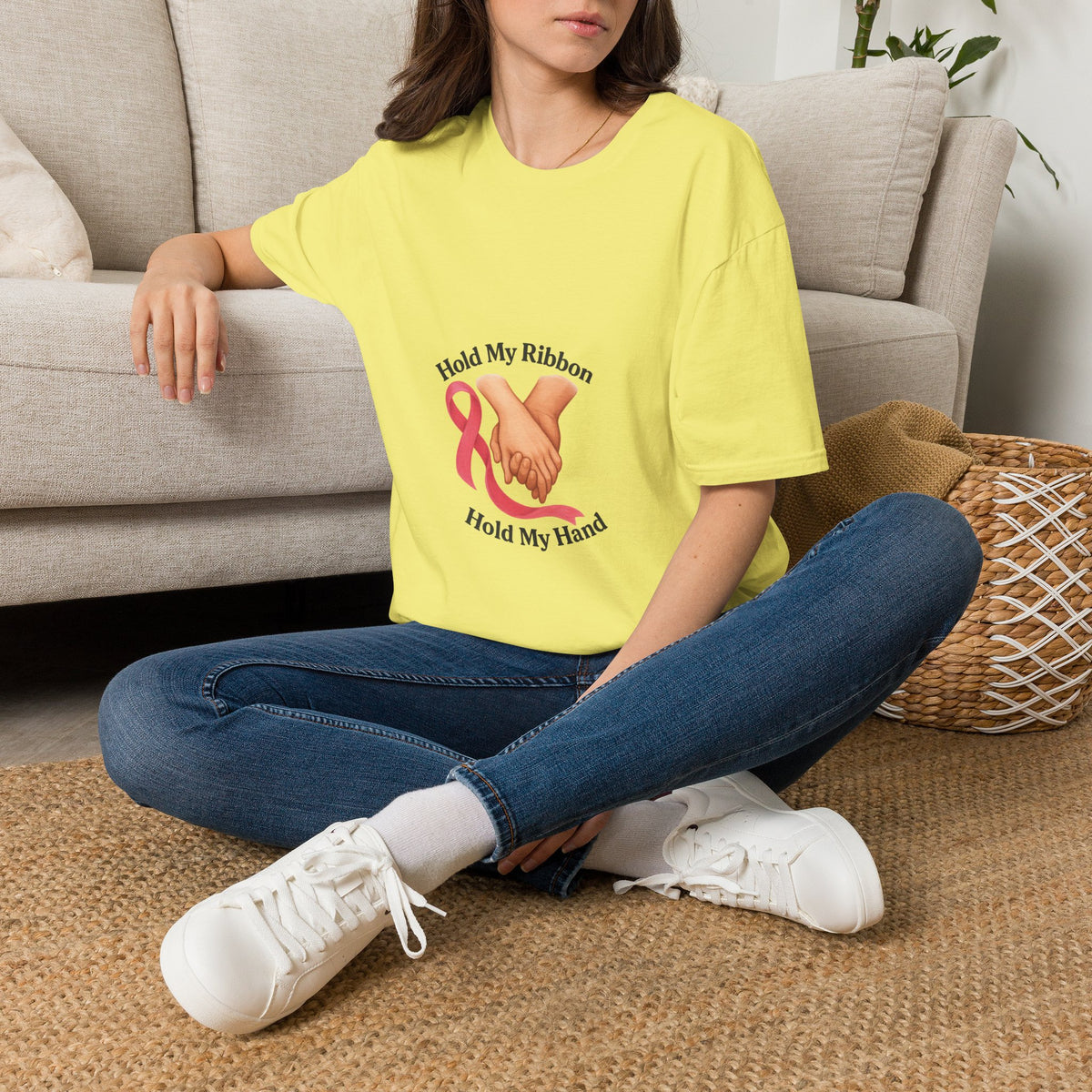 Breast Cancer Awareness T-Shirt — "Hold My Ribbon, Hold My Hand" - Trending Now - October 2026