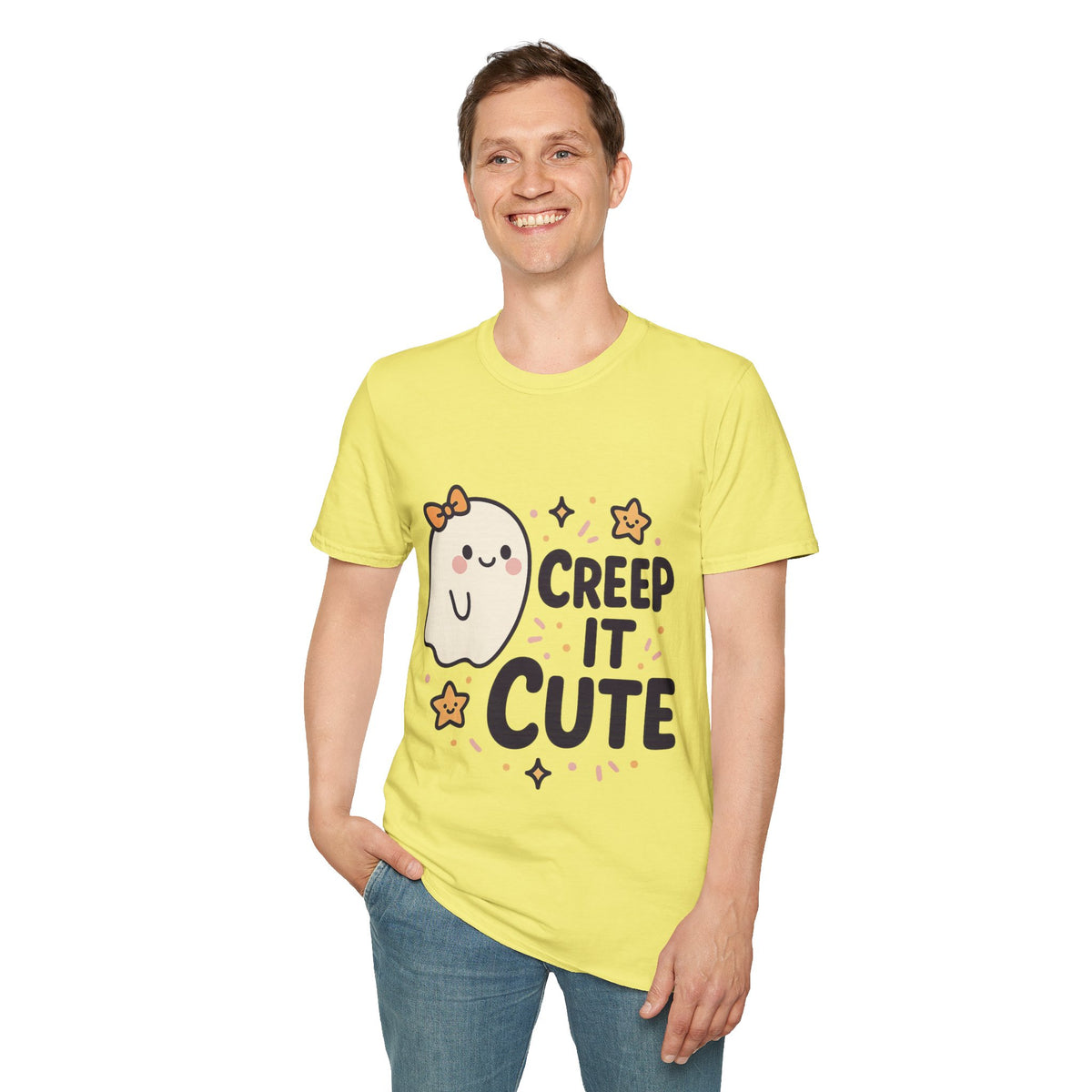 "Creep It Cute" Funny Ghost Tee | Pastel Spooky Season Halloween T-Shirt - Trending Now - September 2026