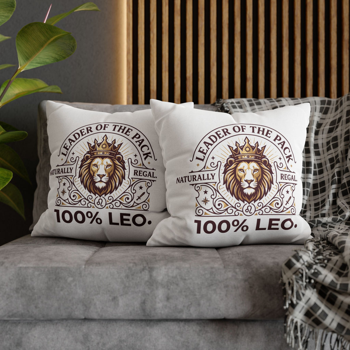 Leo Zodiac Leader Of The Pack Spun Polyester Square Pillowcase