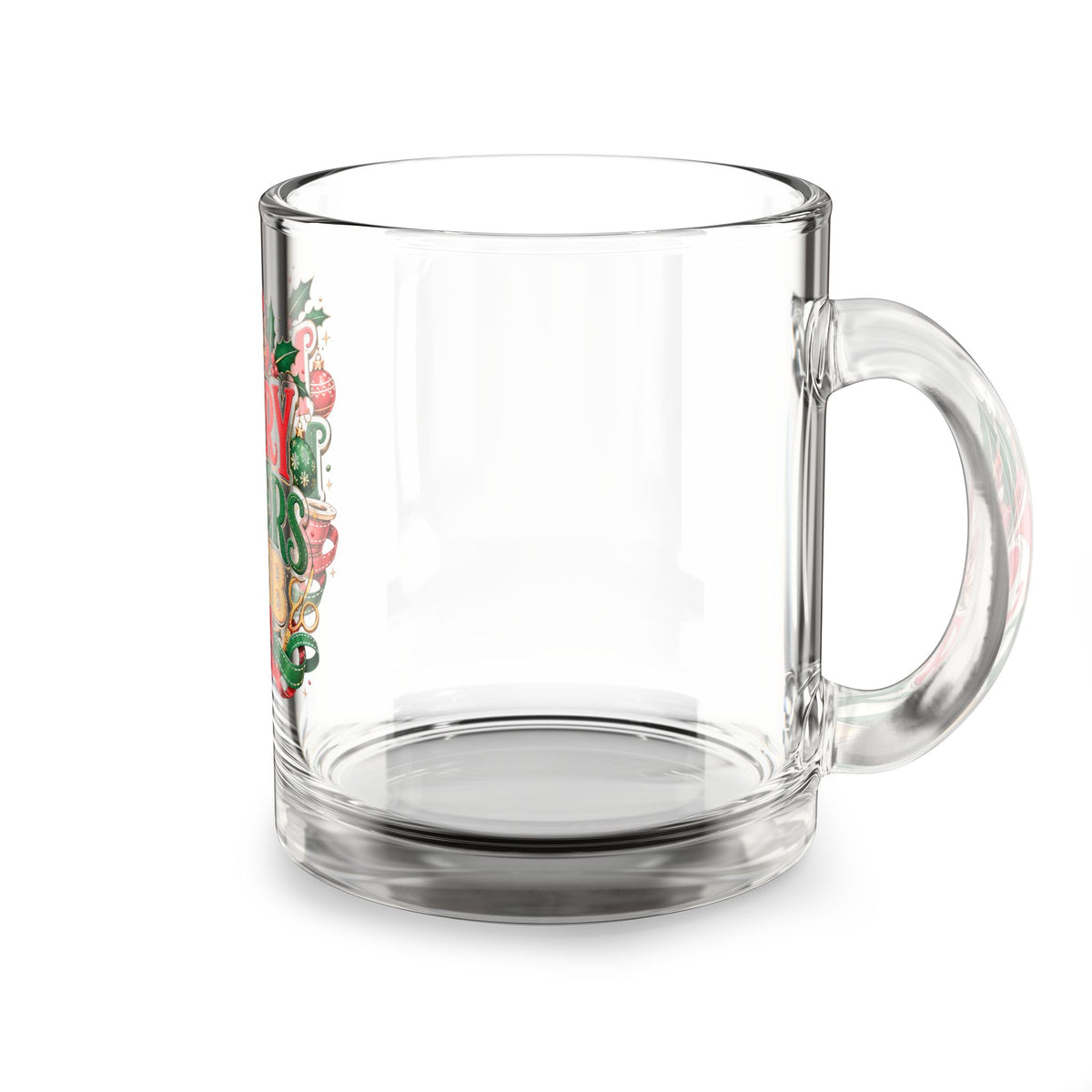 Merry Makers Club Glass Mug — 10oz Christmas Holiday Coffee Cup