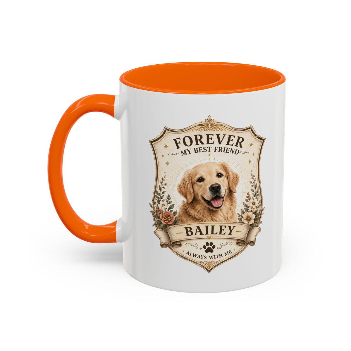Milo Bailey Dog Dad Mom Golden Retriever Memorial Coffee Mug – “Forever My Best Friend” Personalized Dog Tribute