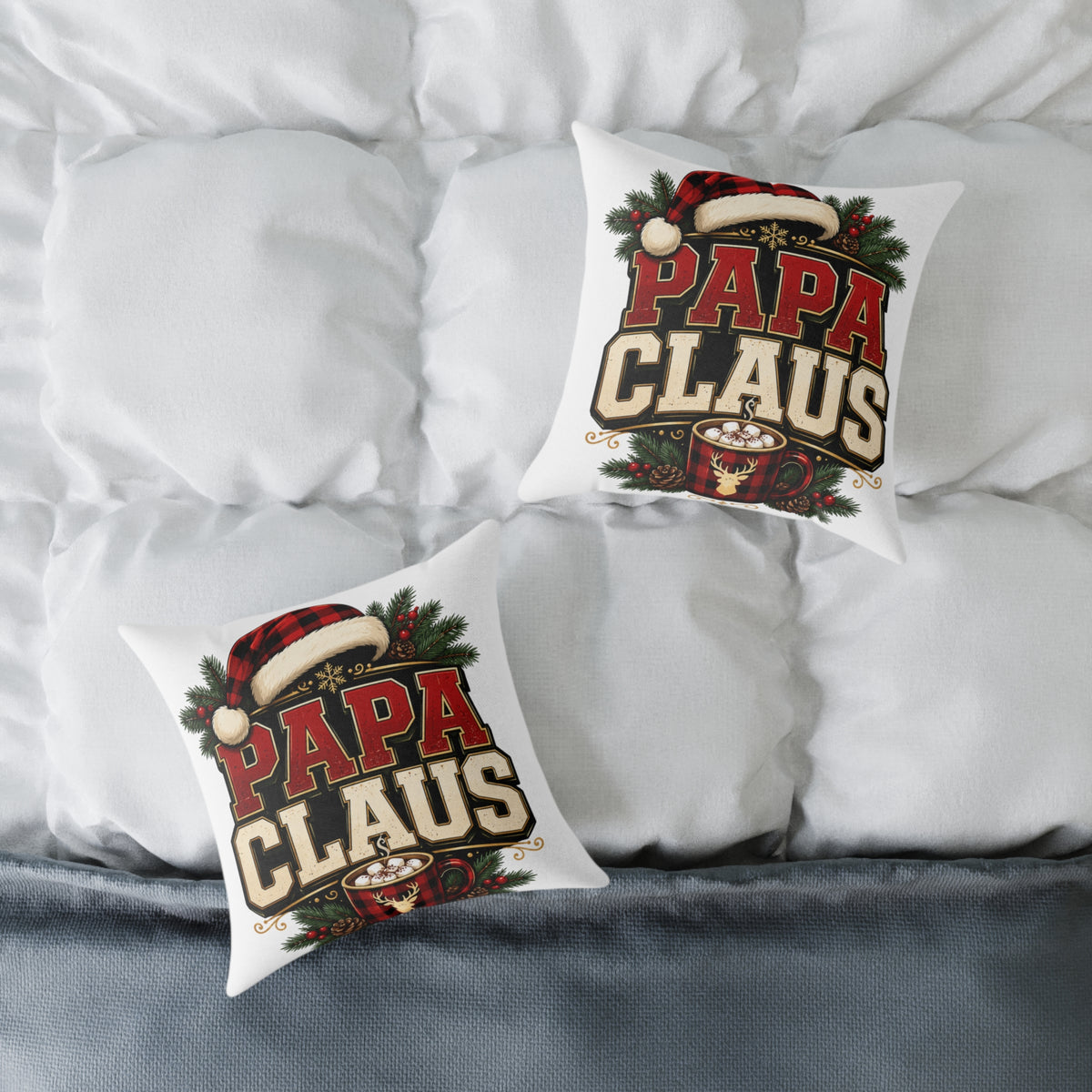 Papa Claus Christmas Pillow — Festive Holiday Throw Pillow for Dad