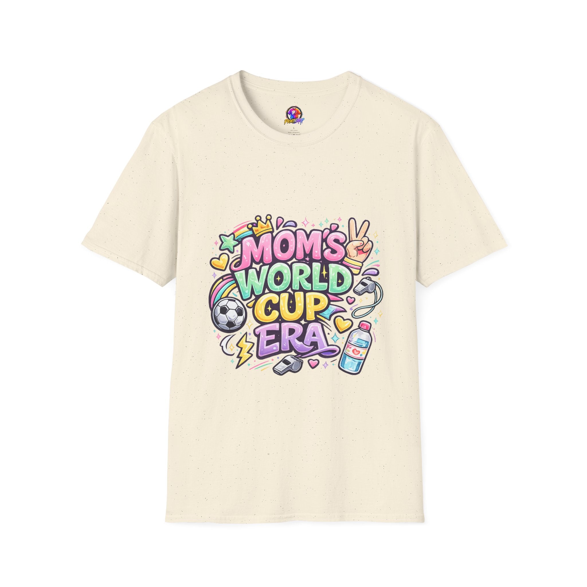 Girls Kids Mom's World Cup Era T‑Shirt — Playful Soccer Mom Tee
