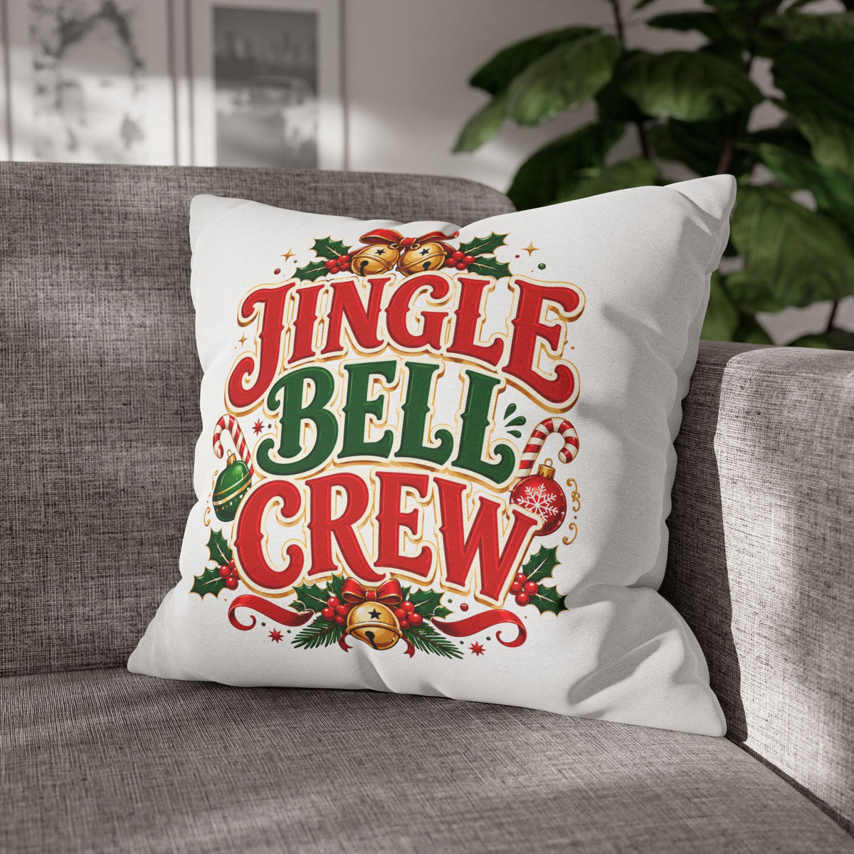 Christmas Jingle Bell Crew Christmas Throw Pillowcase