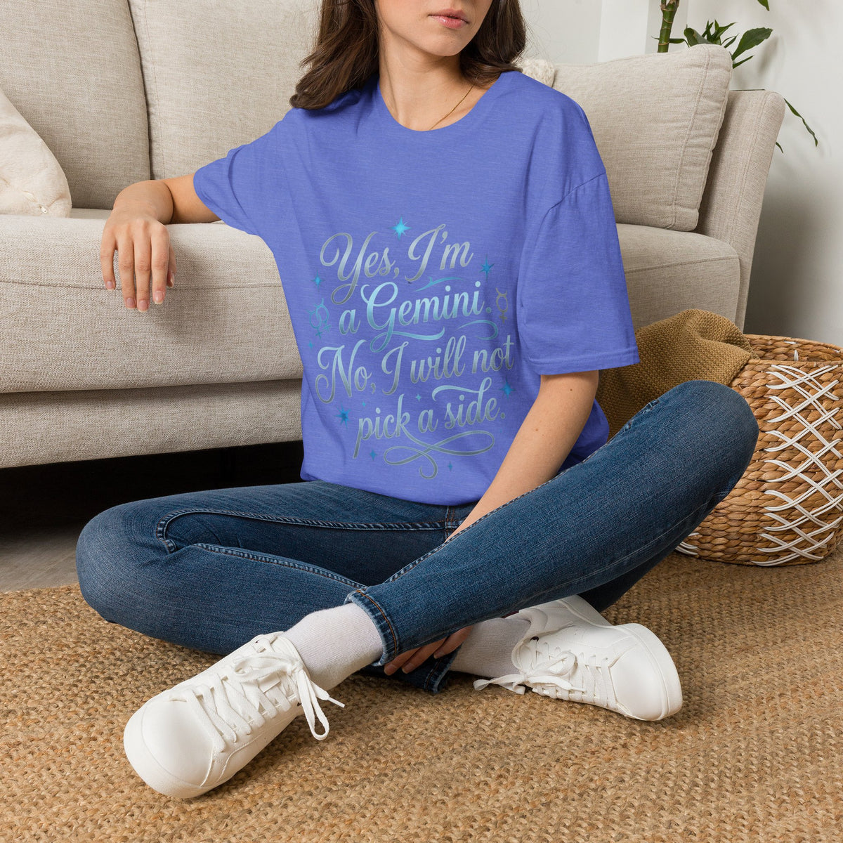 Yes, I'm a Gemini T-Shirt — Funny Zodiac Astrology Tee (“No, I will not pick a side”)