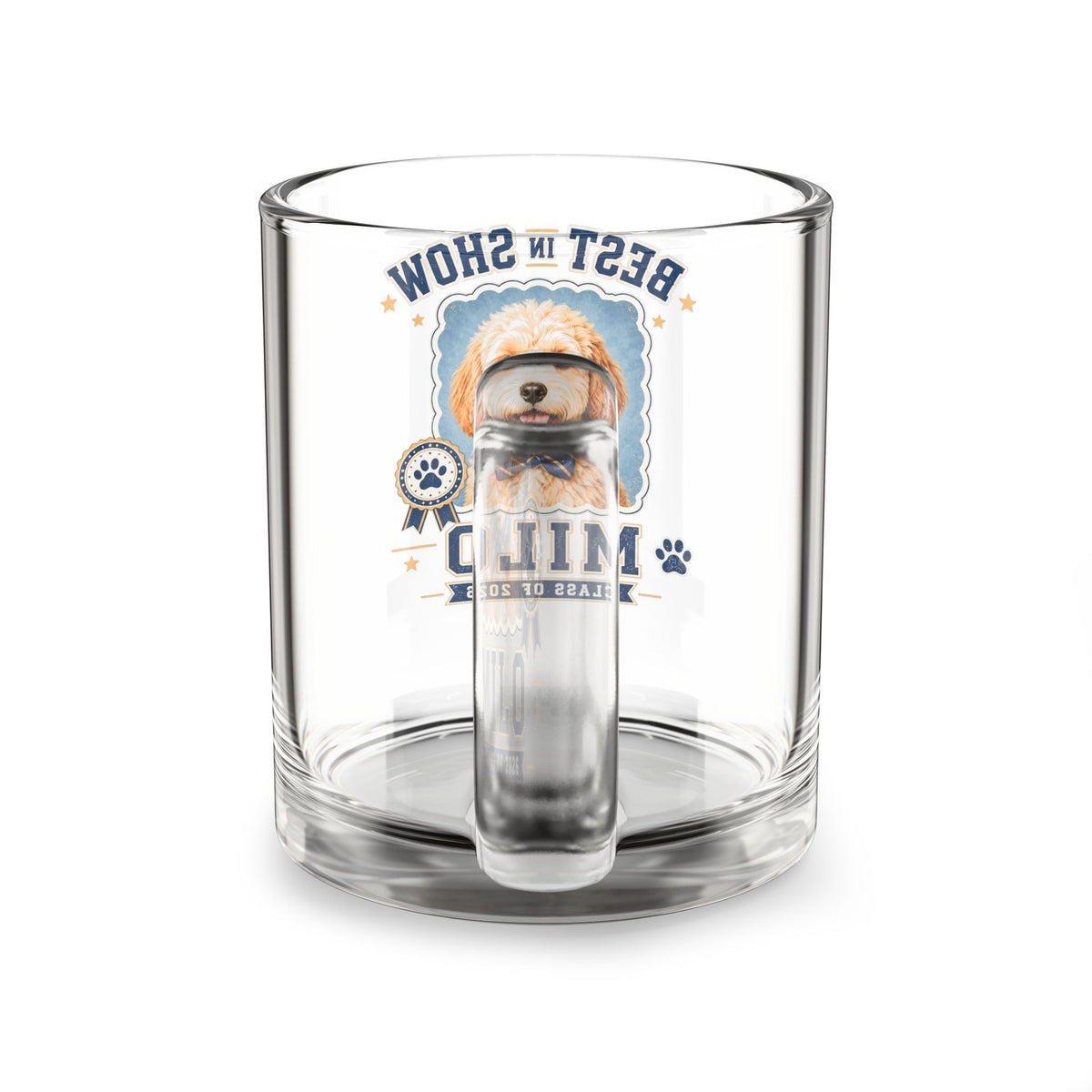 Best in Show Personalized Dog Glass Mug — "Milo" Class of 2026 Keepsake Milo Bailey Dog Dad Mom  Glass Mug 10 oz