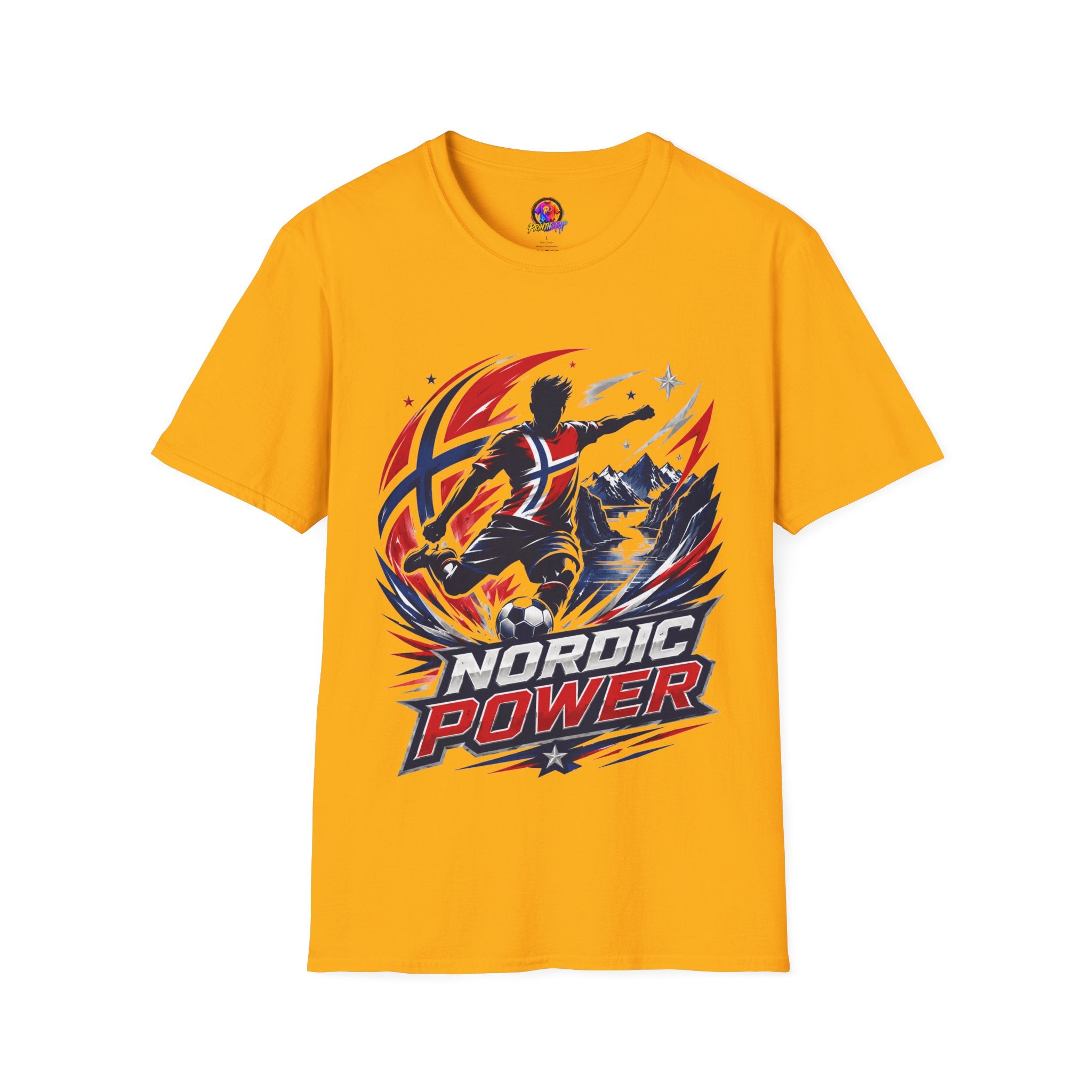 Norway Nordic Power T-Shirt — Viking Flag Silhouette Graphic Tee
