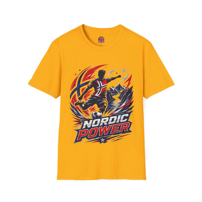 Norway Nordic Power T-Shirt — Viking Flag Silhouette Graphic Tee