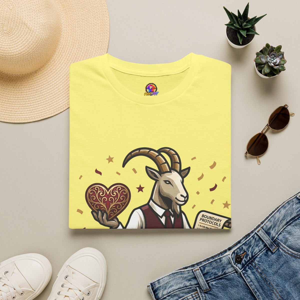 Capricorn T-Shirt — "Setting Boundaries is My Love Language" Zodiac Goat Tee
