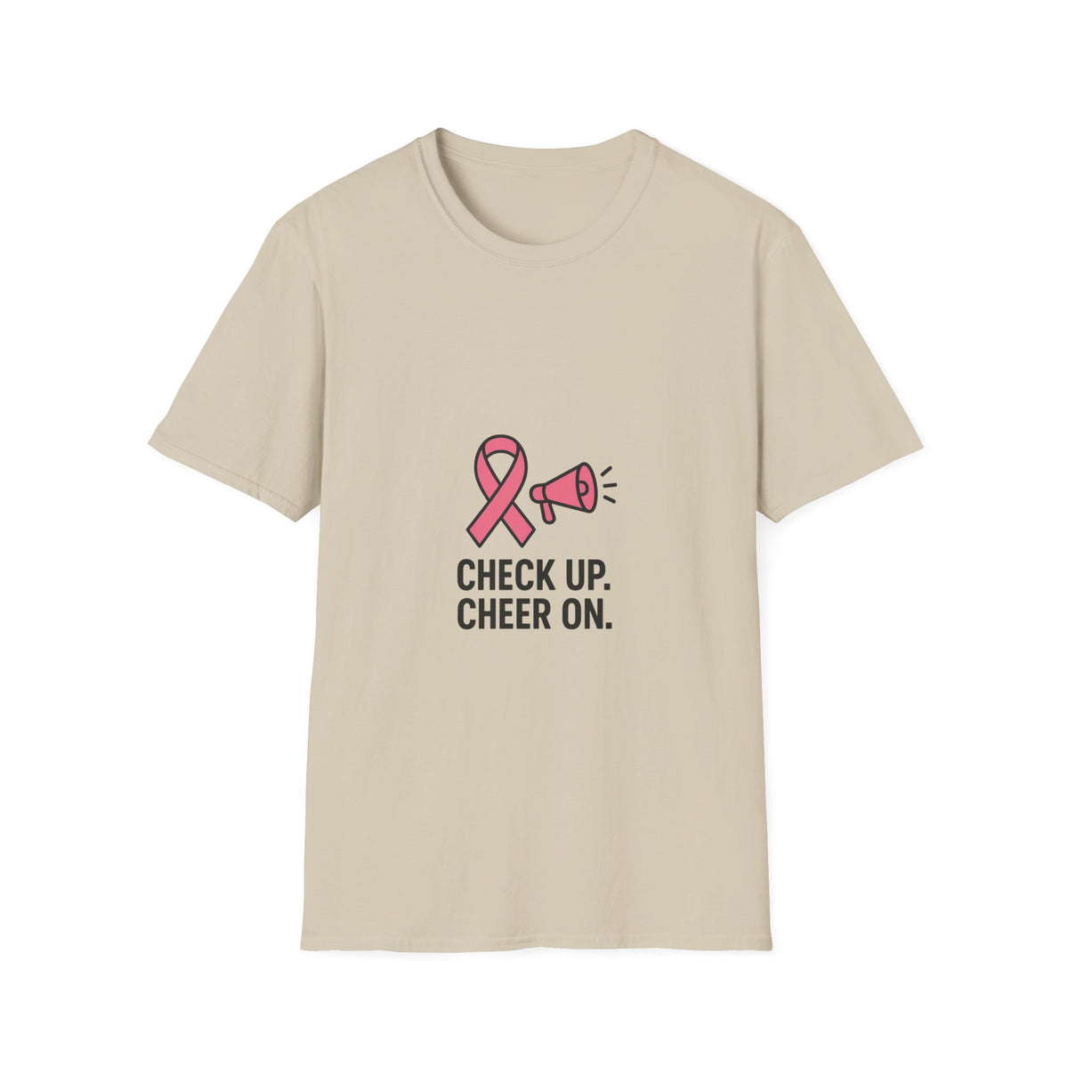 Breast Cancer Awareness T-Shirt — "Check Up. Cheer On." Pink Ribbon Design - Trending Now - October 2026