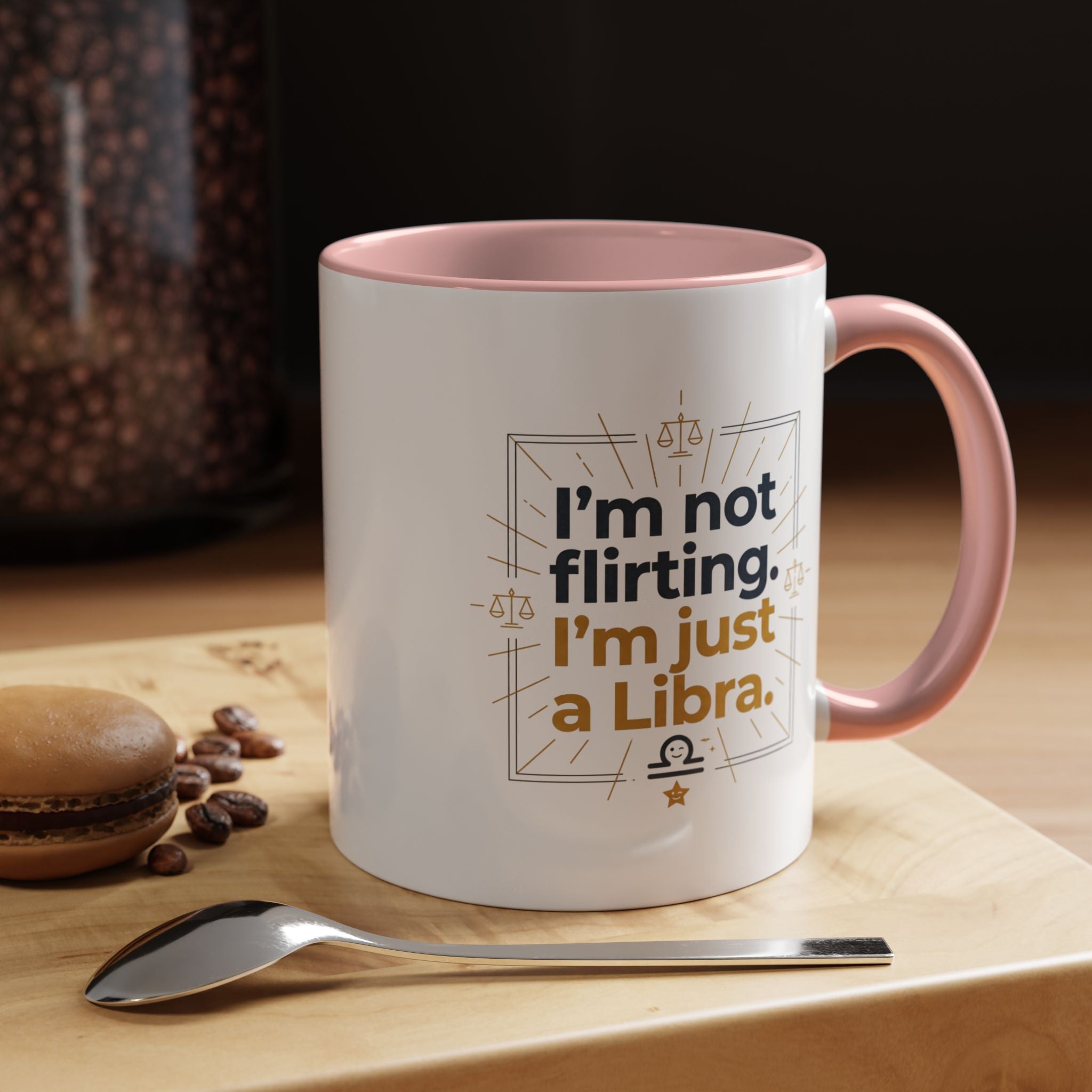 Libra Coffee Mug - "I'm Not Flirting, I'm Just a Libra" Accent Mug