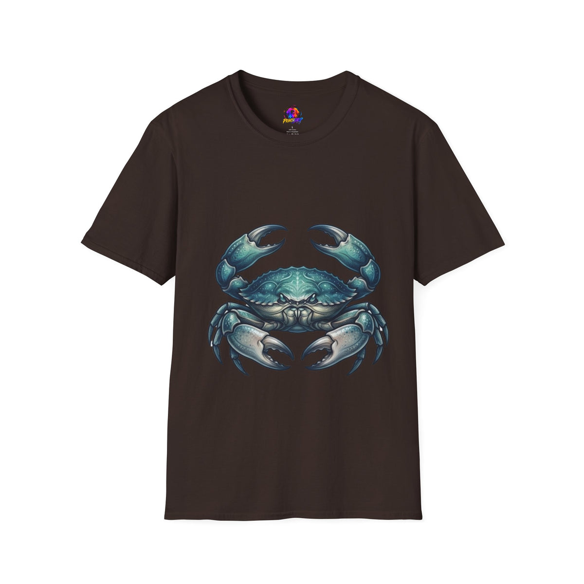 Cancer Zodiac Crabby Coastal Tee - Blue Green Crab Graphic T-Shirt