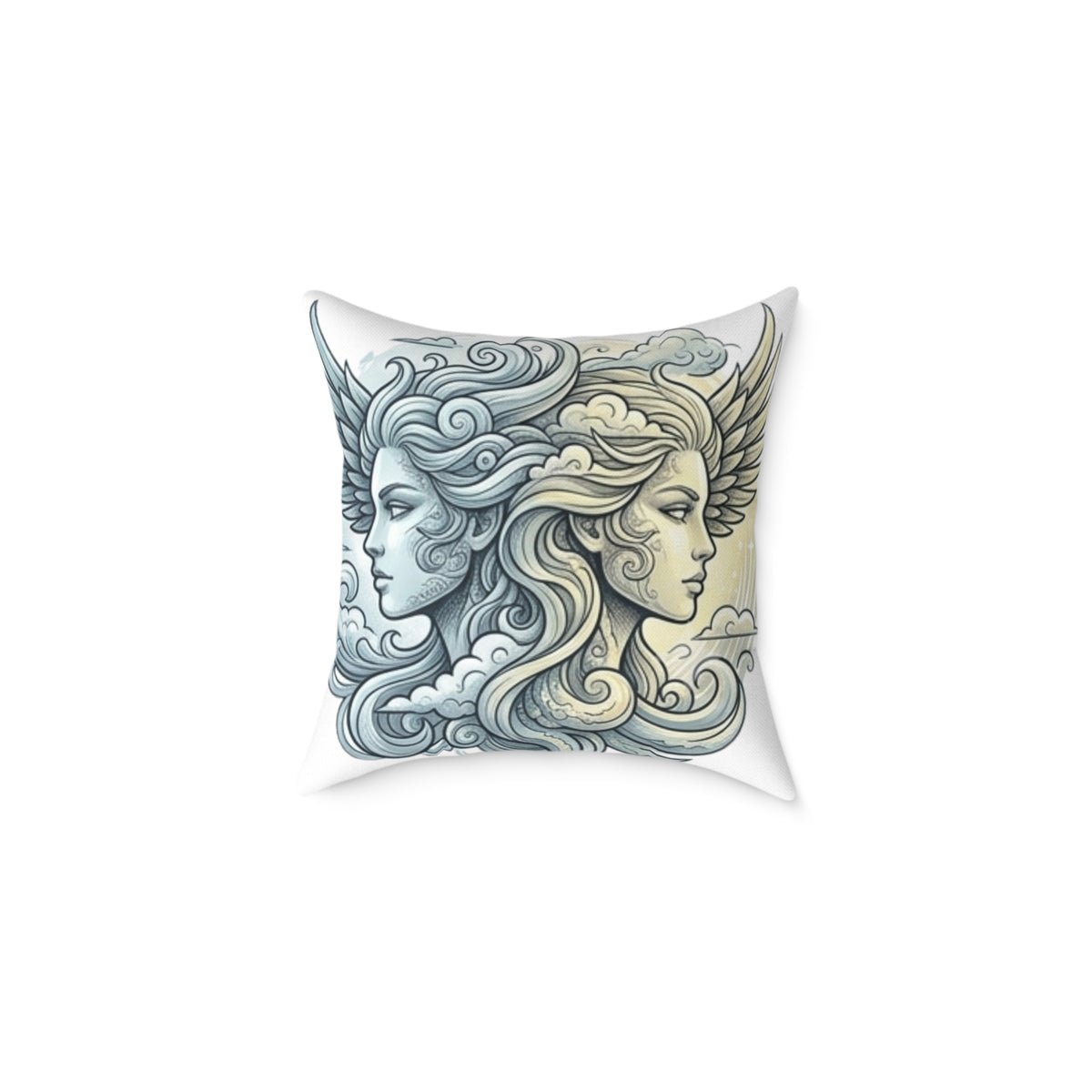 Gemini Zodiac Astrological Double Face Square Poly Canvas Pillow