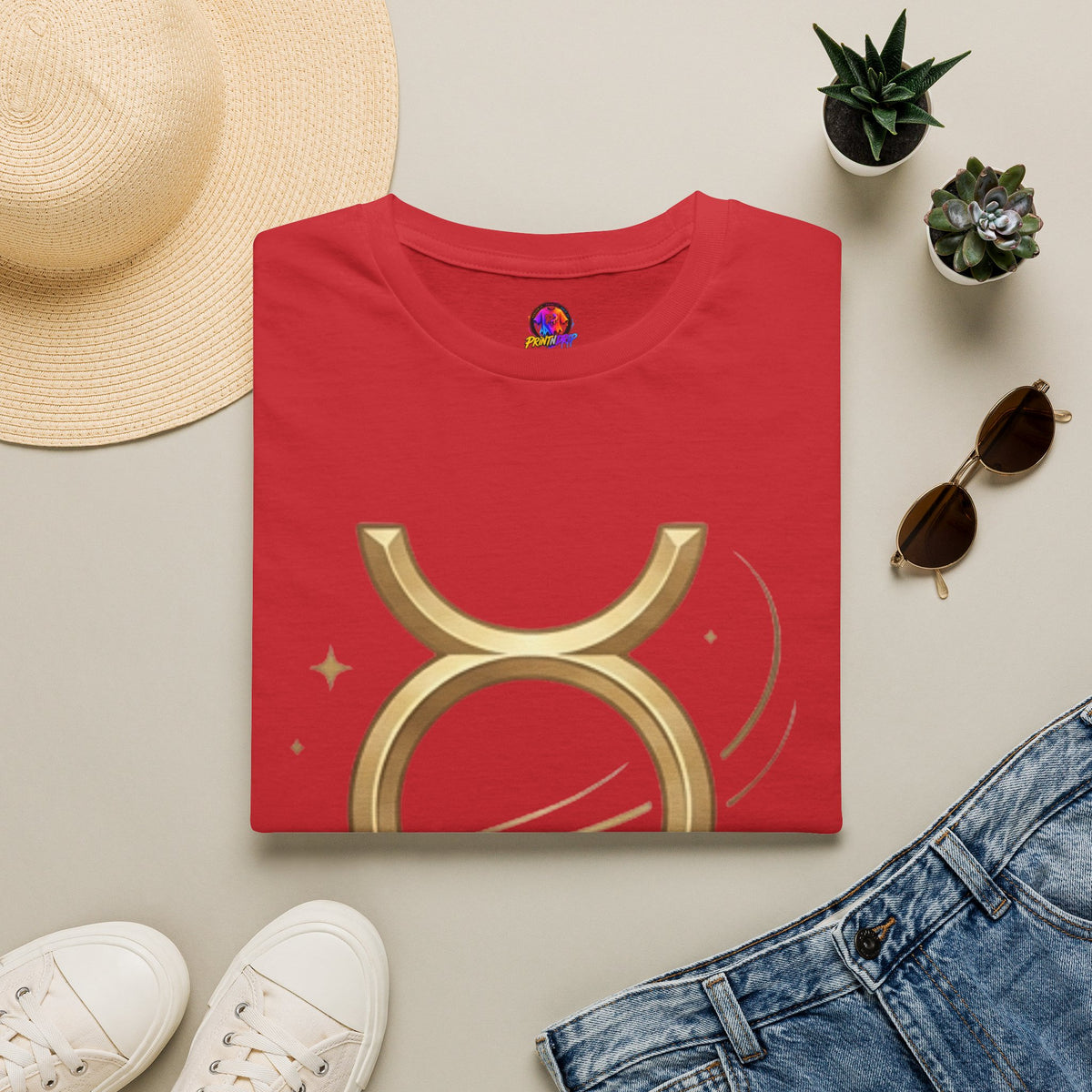 Gold Mercury Astrology Symbol Tee T-Shirt