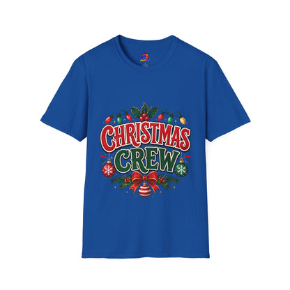 Christmas Crew T-Shirt — Festive Holiday Graphic Tee with Lights & Holly