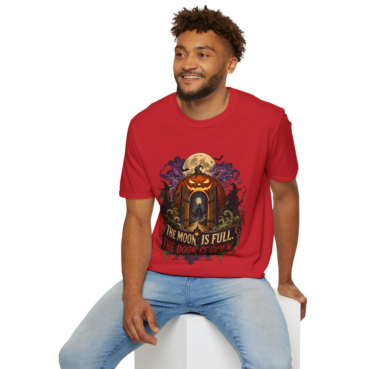 Halloween The Moon Is Full Unisex Softstyle T-Shirt
