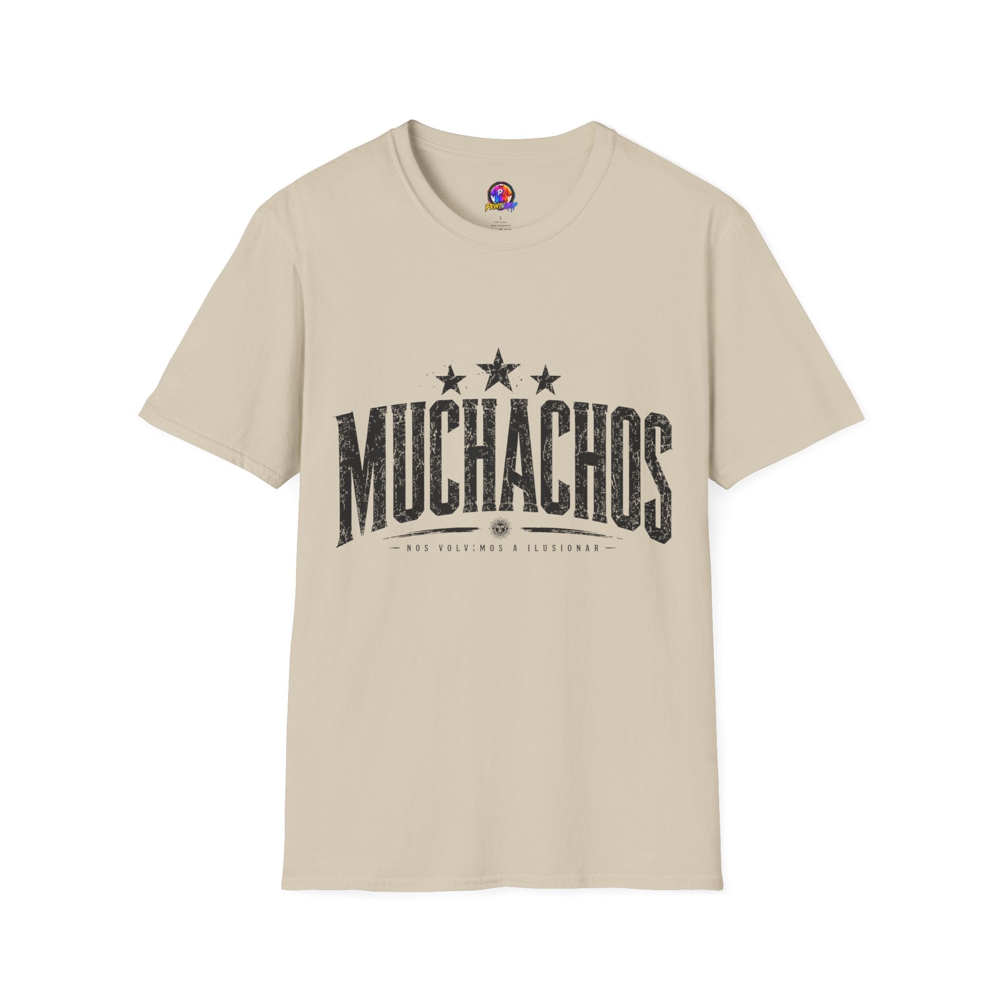 Muchachos Graphic T‑Shirt — Vintage Distressed Crew Tee - Argentina Song, slogan, favorite chant