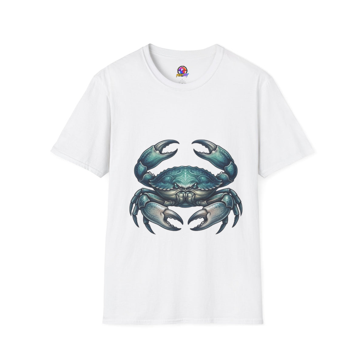 Cancer Zodiac Crabby Coastal Tee - Blue Green Crab Graphic T-Shirt