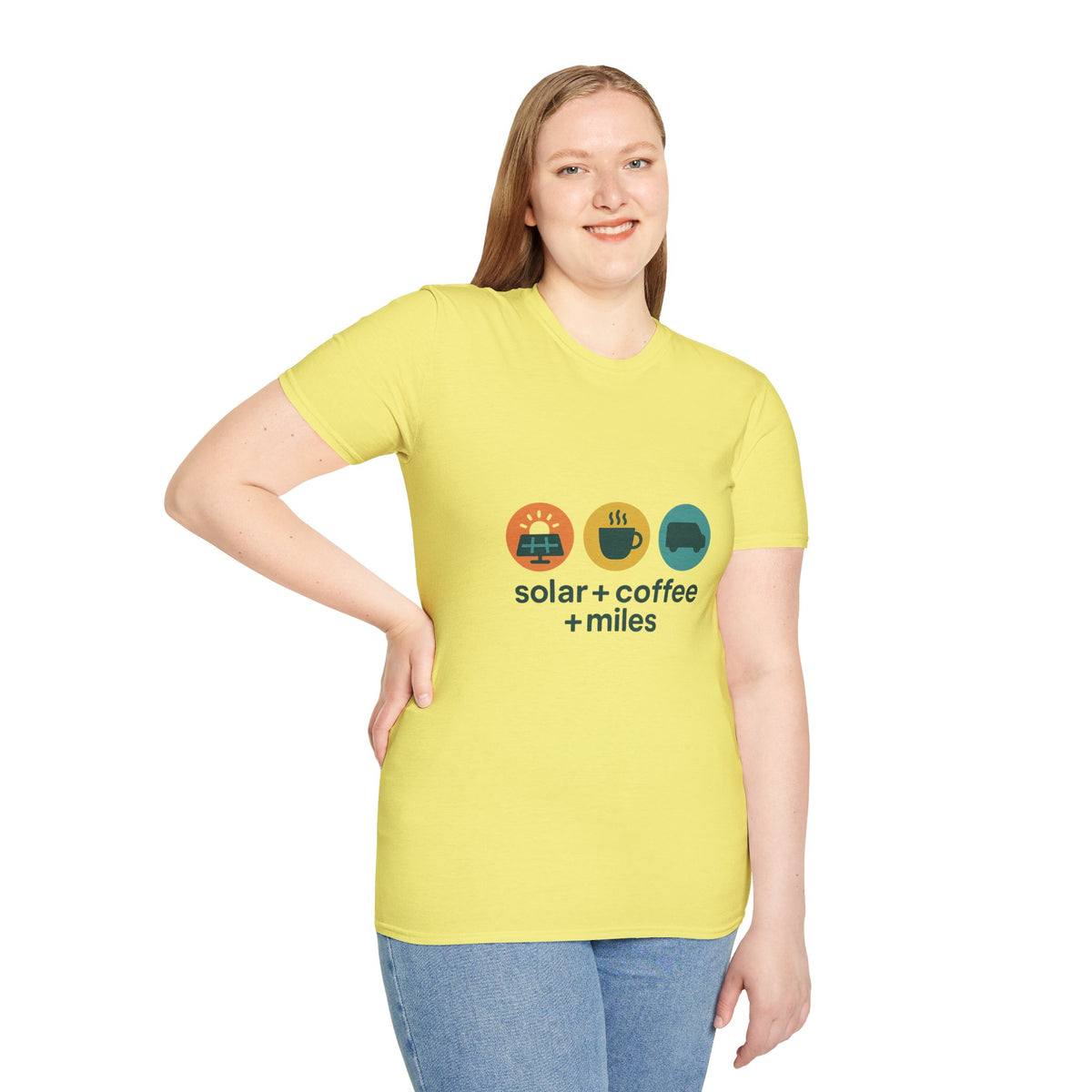 Minimalist Coffee & Camper Icons T-Shirt — Cozy Road Trip Vibes - Trending Now - August 2026