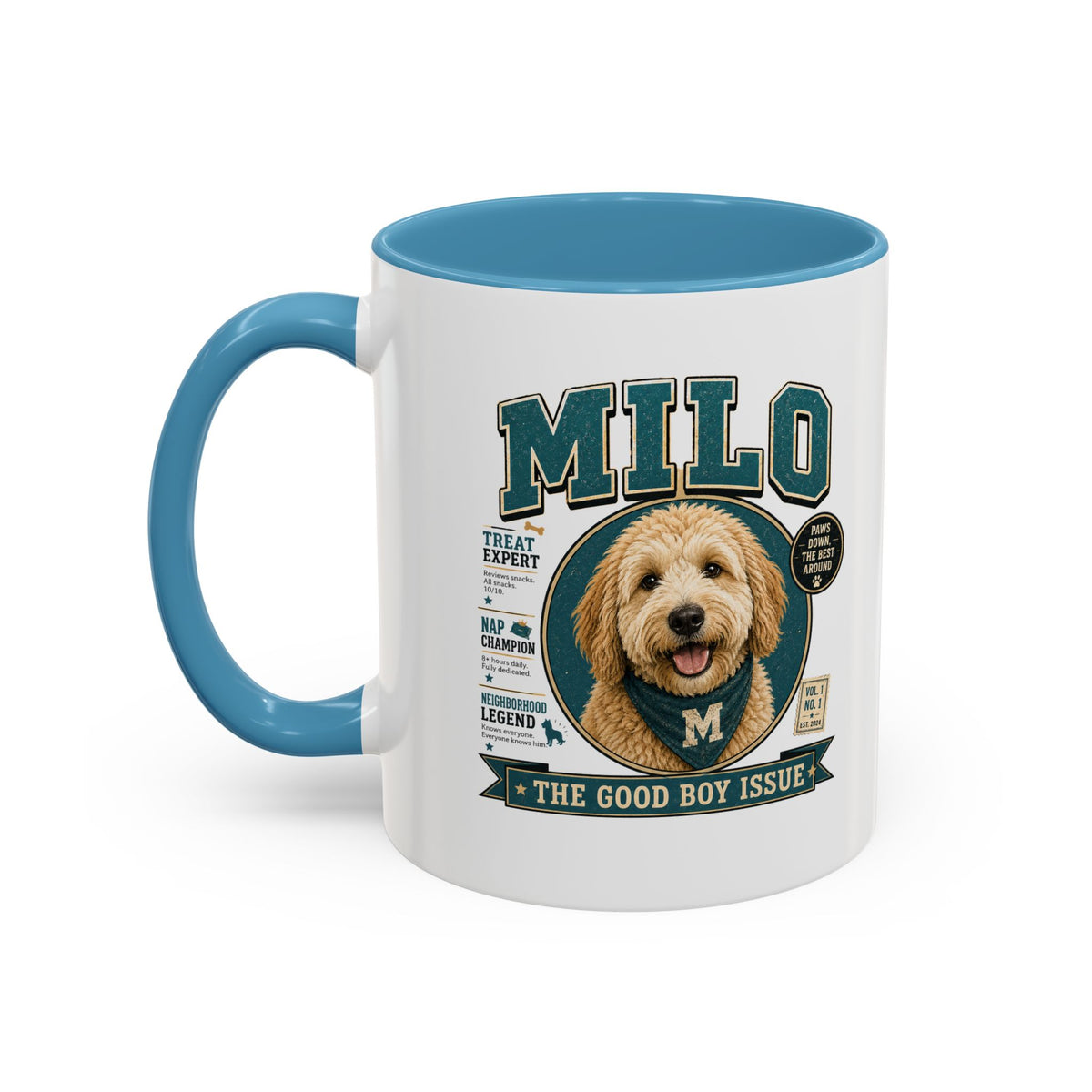 Milo Bailey Dog Dad Mom Milo Dog Coffee Mug — 'The Good Boy Issue' Accent