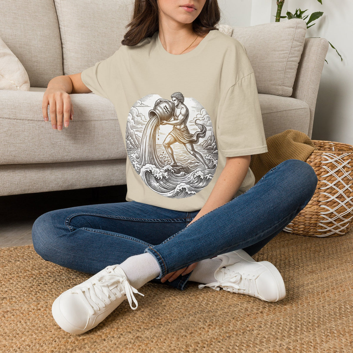 Aquarius Zodiac T-Shirt — Vintage Water Bearer Astrology Tee