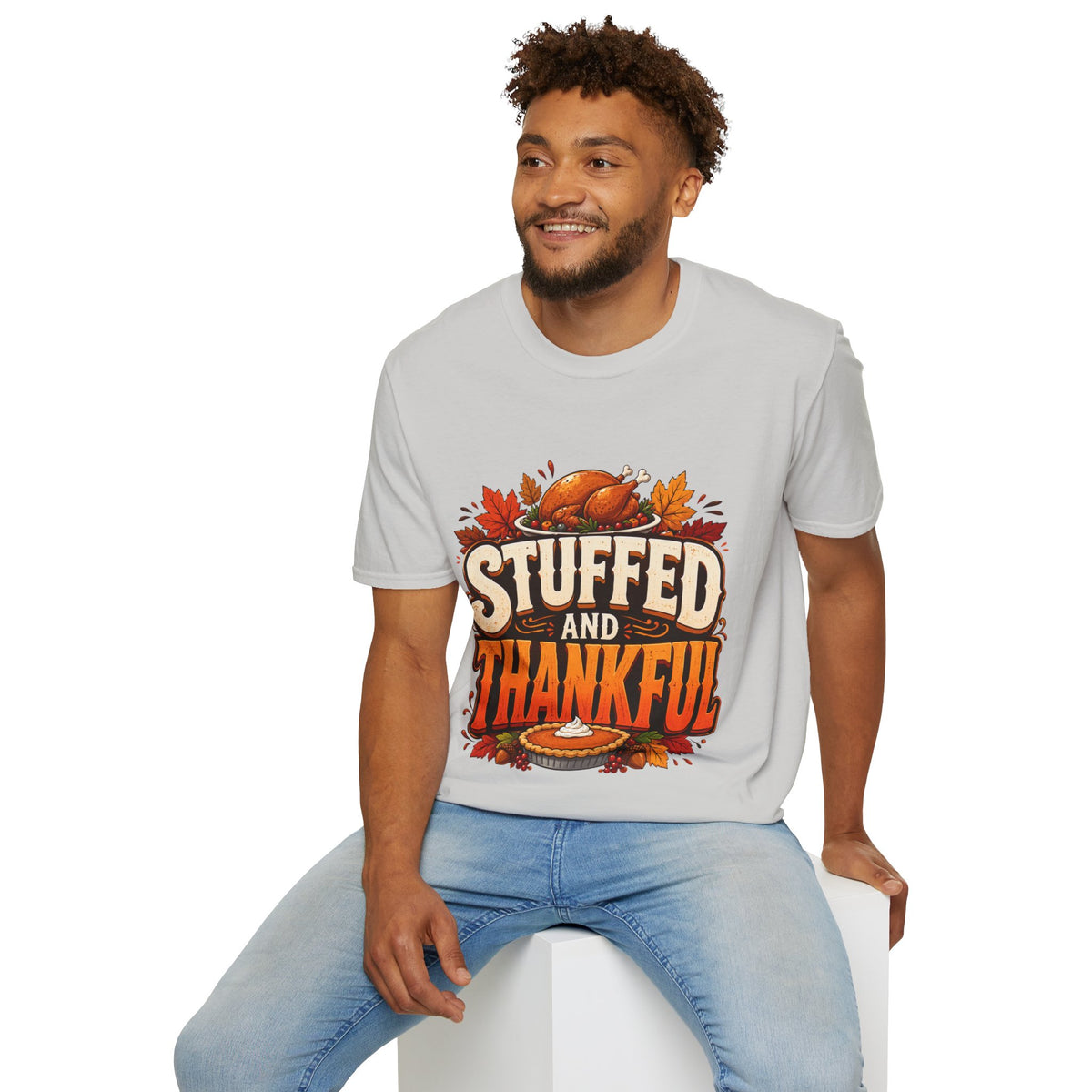 Thanksgiving T-Shirt — "Stuffed and Thankful" Turkey Design