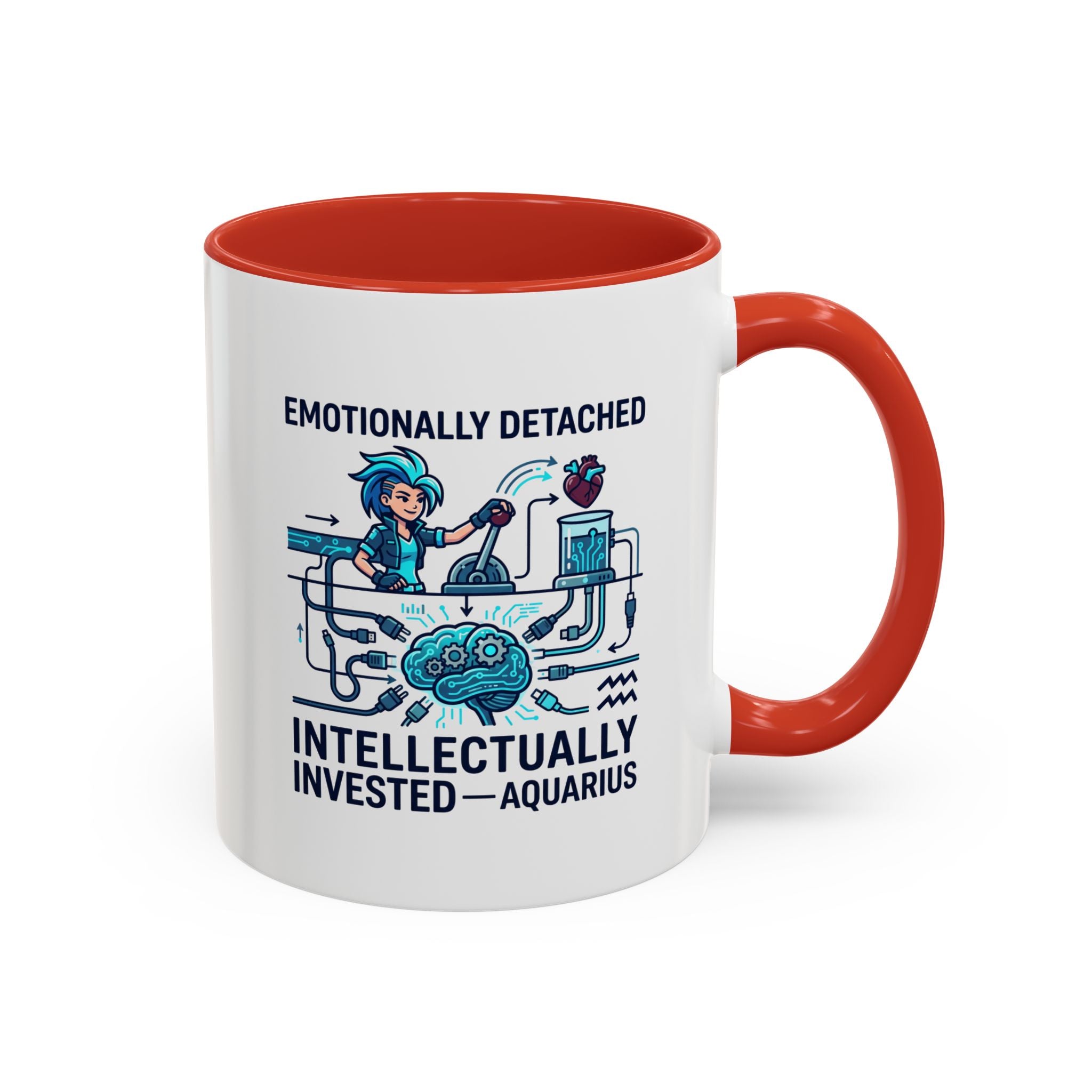 Aquarius Coffee Mug - "Emotionally Detached, Intellectually Invested" Accent Mug 11oz