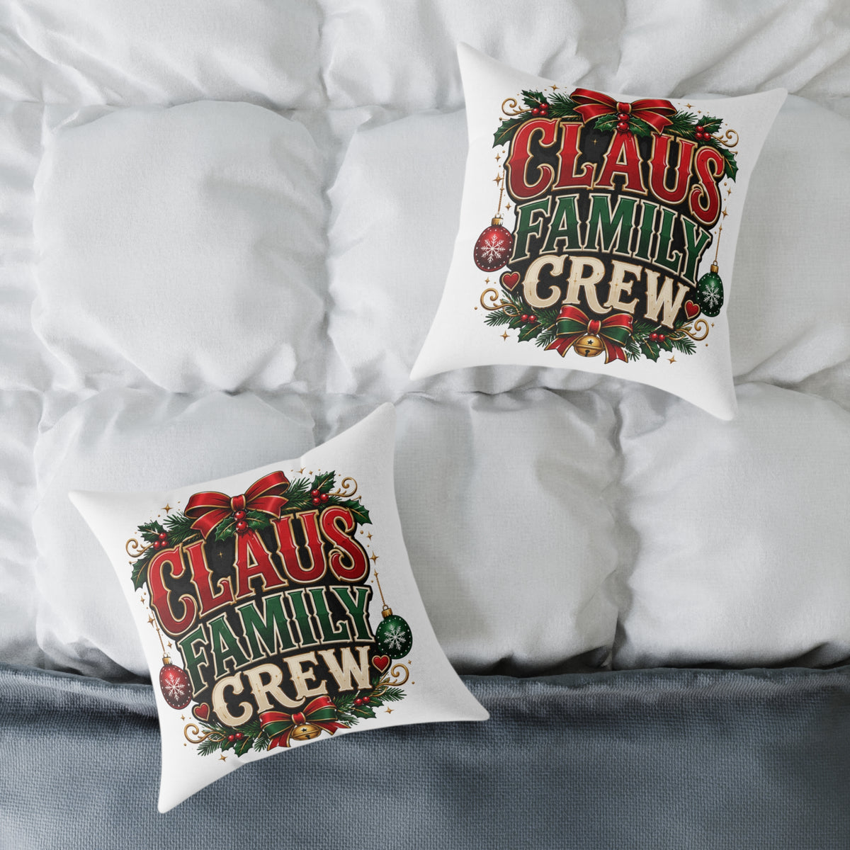 Christmas Claus Family Crew Holiday Pillow