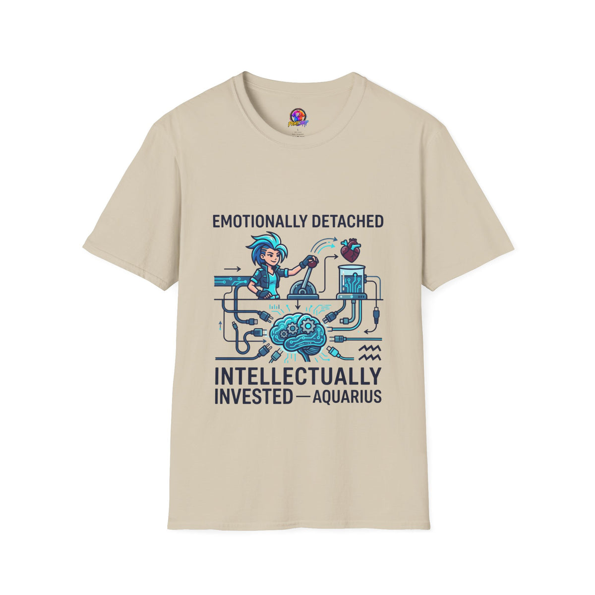 Aquarius Zodiac Emotionally Detached, Intellectually Invested T-Shirt — Aquarian Graphic Tee