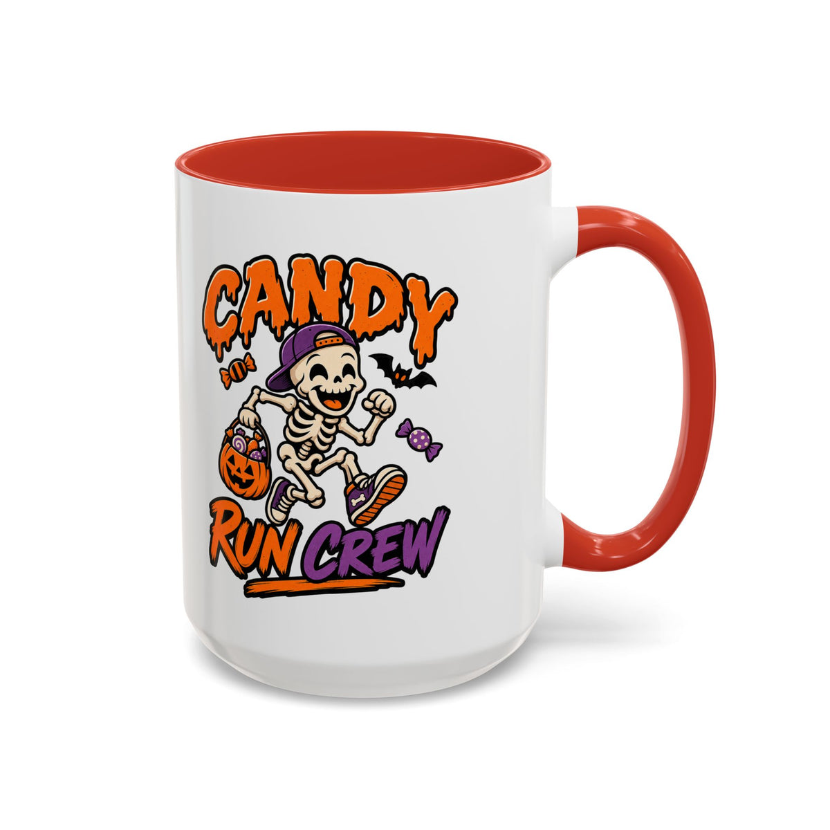 Candy Run Crew Coffee Mug — Halloween Skeleton Trick-or-Treat Accent Mug (11/15oz)