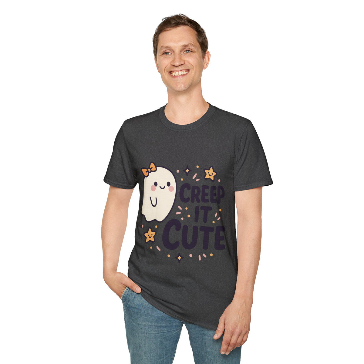 "Creep It Cute" Funny Ghost Tee | Pastel Spooky Season Halloween T-Shirt - Trending Now - September 2026