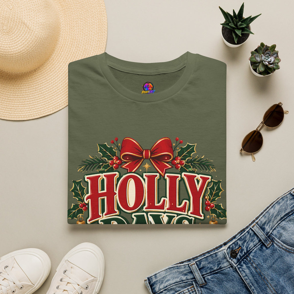 Holly Days Family Club T‑Shirt — Festive Christmas Holiday Tee