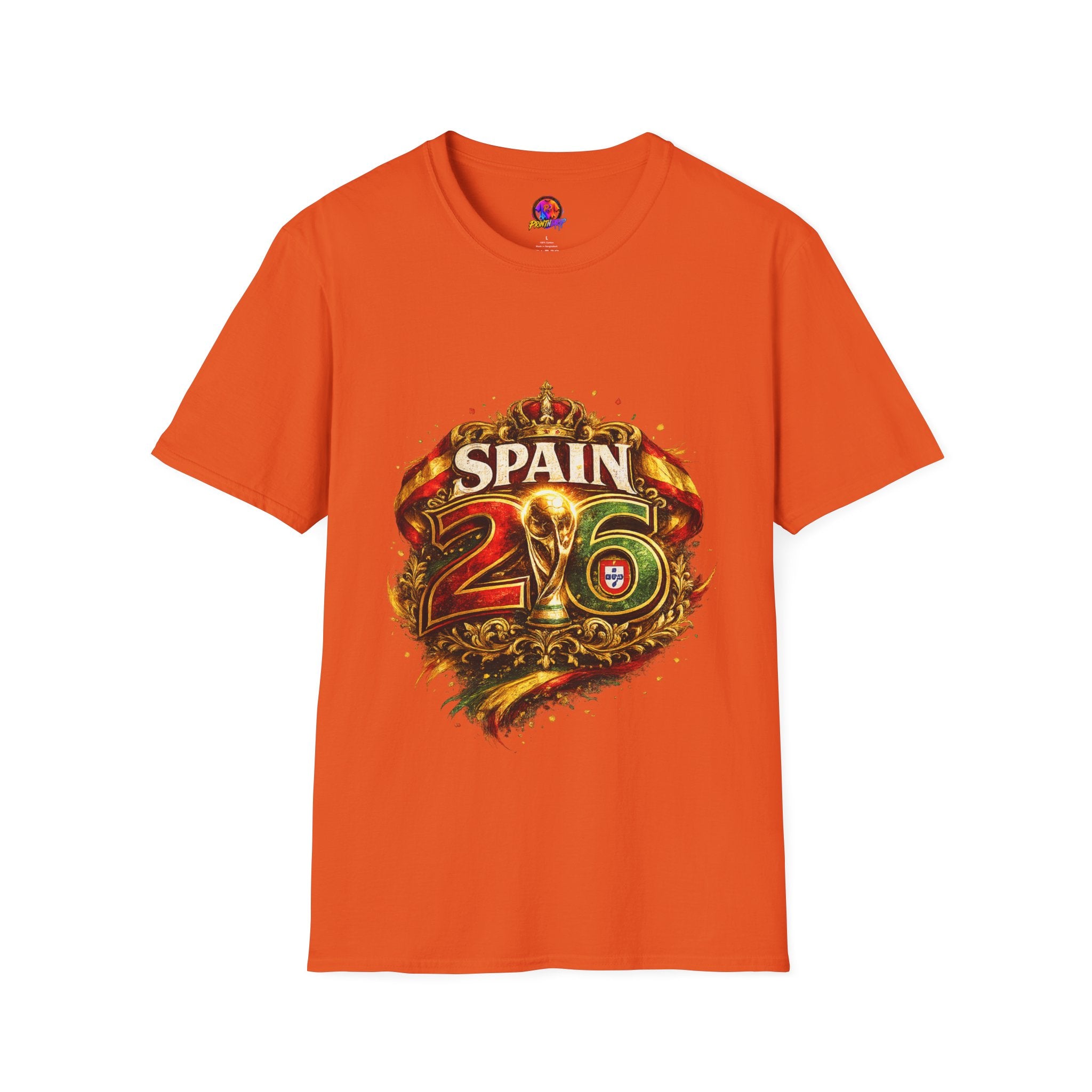 Spain 26 Graphic T-Shirt — Vintage Crowned Soccer Fan Tee