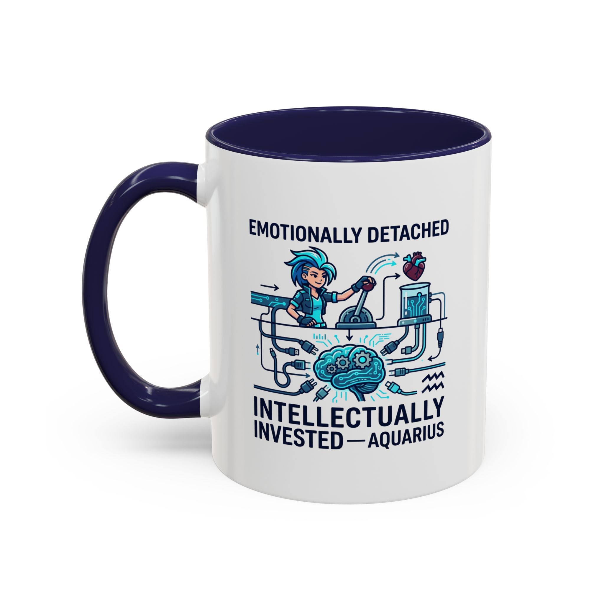 Aquarius Coffee Mug - "Emotionally Detached, Intellectually Invested" Accent Mug 11oz