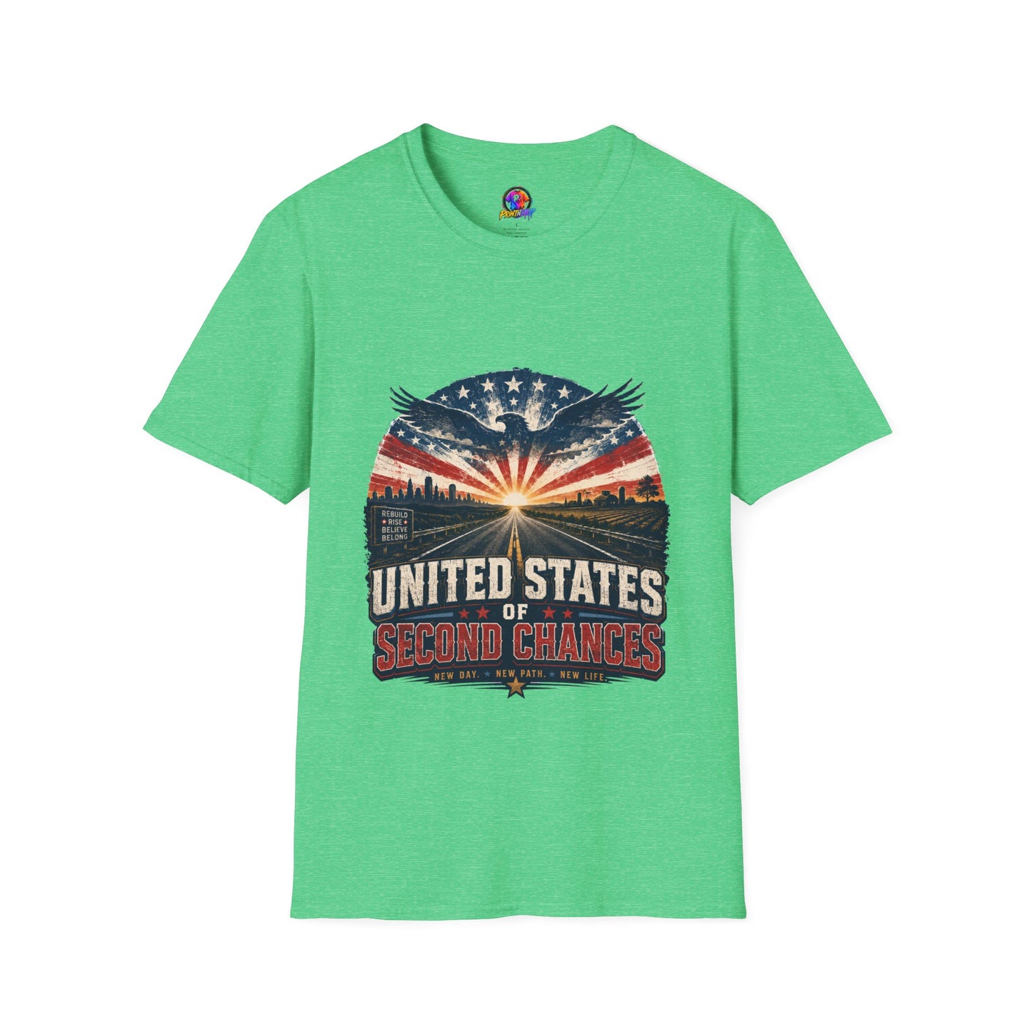 Patriotic Eagle T-Shirt — United States Skyline Vintage Flag Design