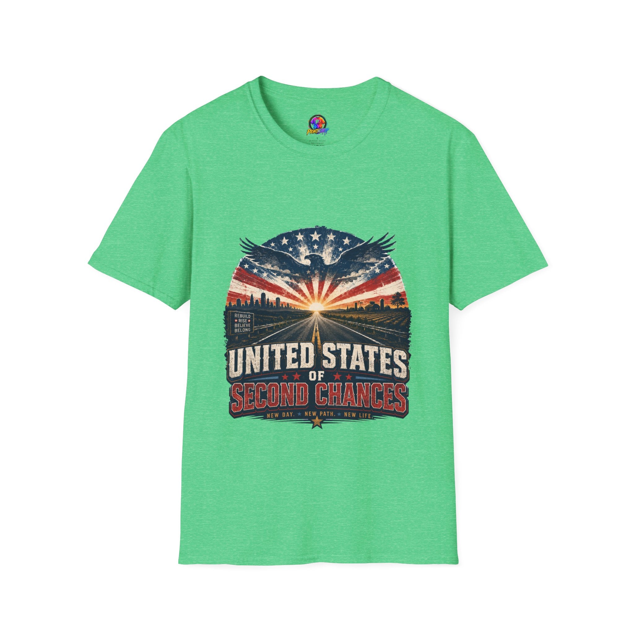 Patriotic Eagle T-Shirt — United States Skyline Vintage Flag Design