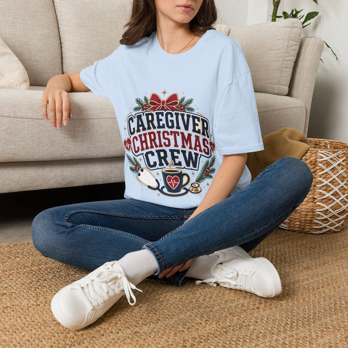 Caregiver Christmas Crew T-Shirt — Holiday Nurse & Caregiver Gift