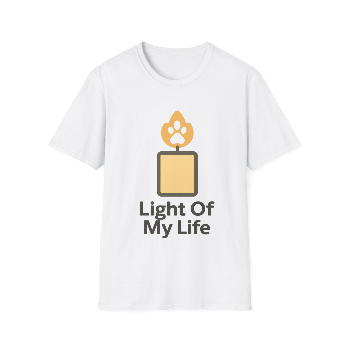 "Light Of My Life" Cute Paw Print Candle Tee - Minimalist Aesthetic Pet Lover White T-Shirt - Trending Now - September 2026