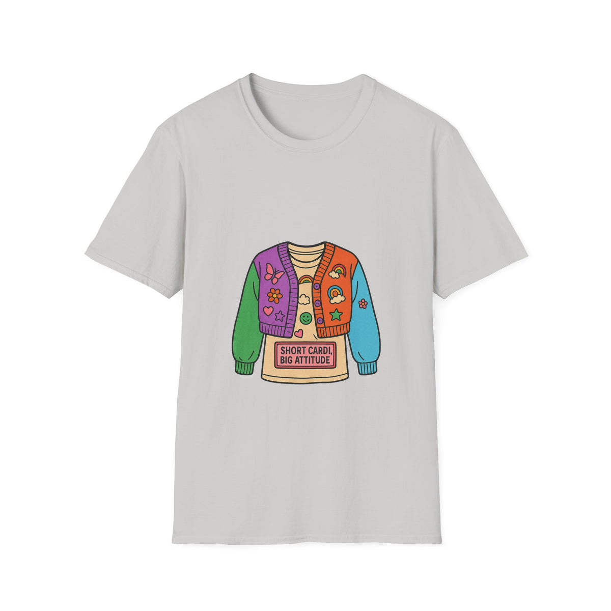 Colorful Patchwork Sweater Illustration T-Shirt - Trending Now - October 2026