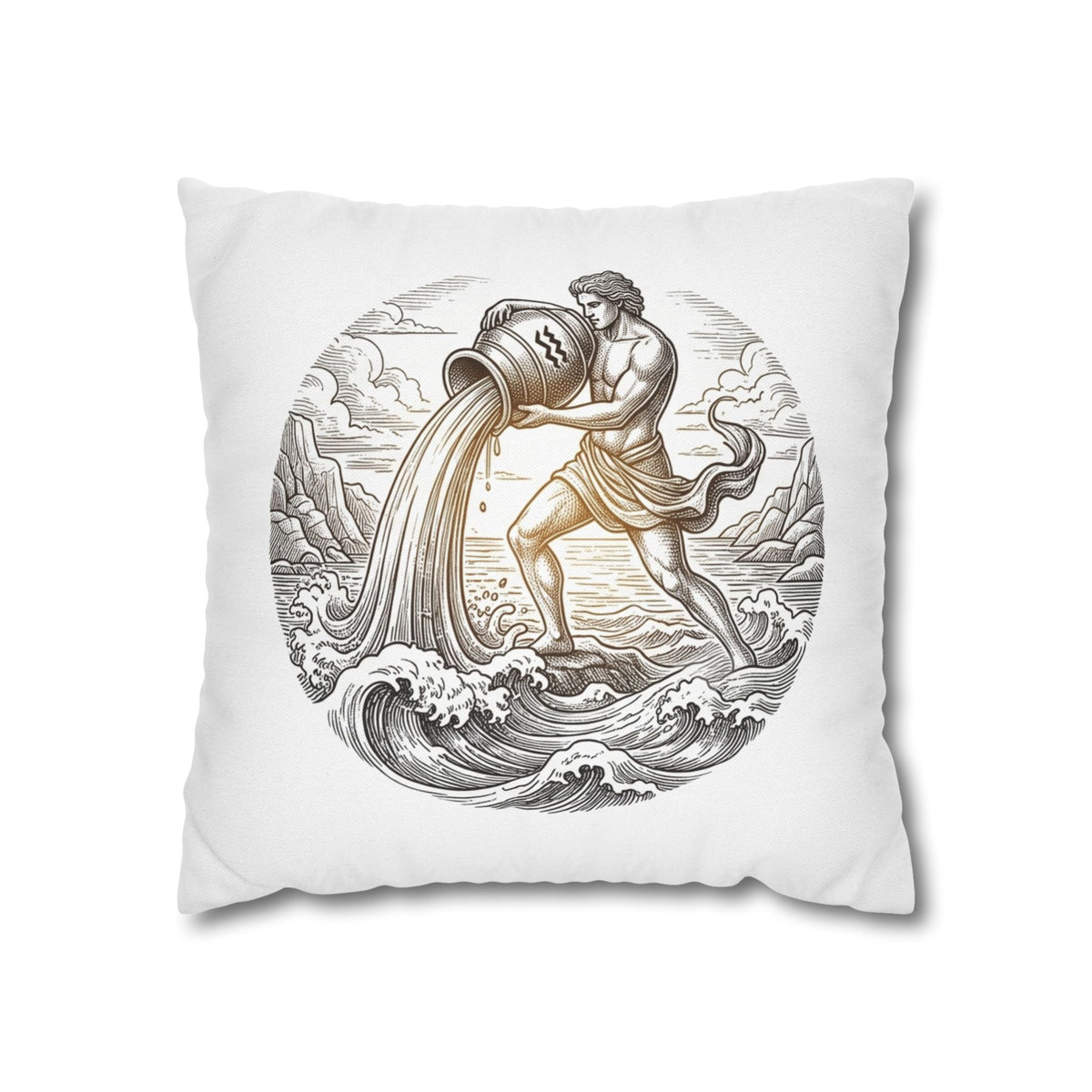 Aquarius Zodiac Throw Pillowcase — Astrology Decorative Pillow Cover