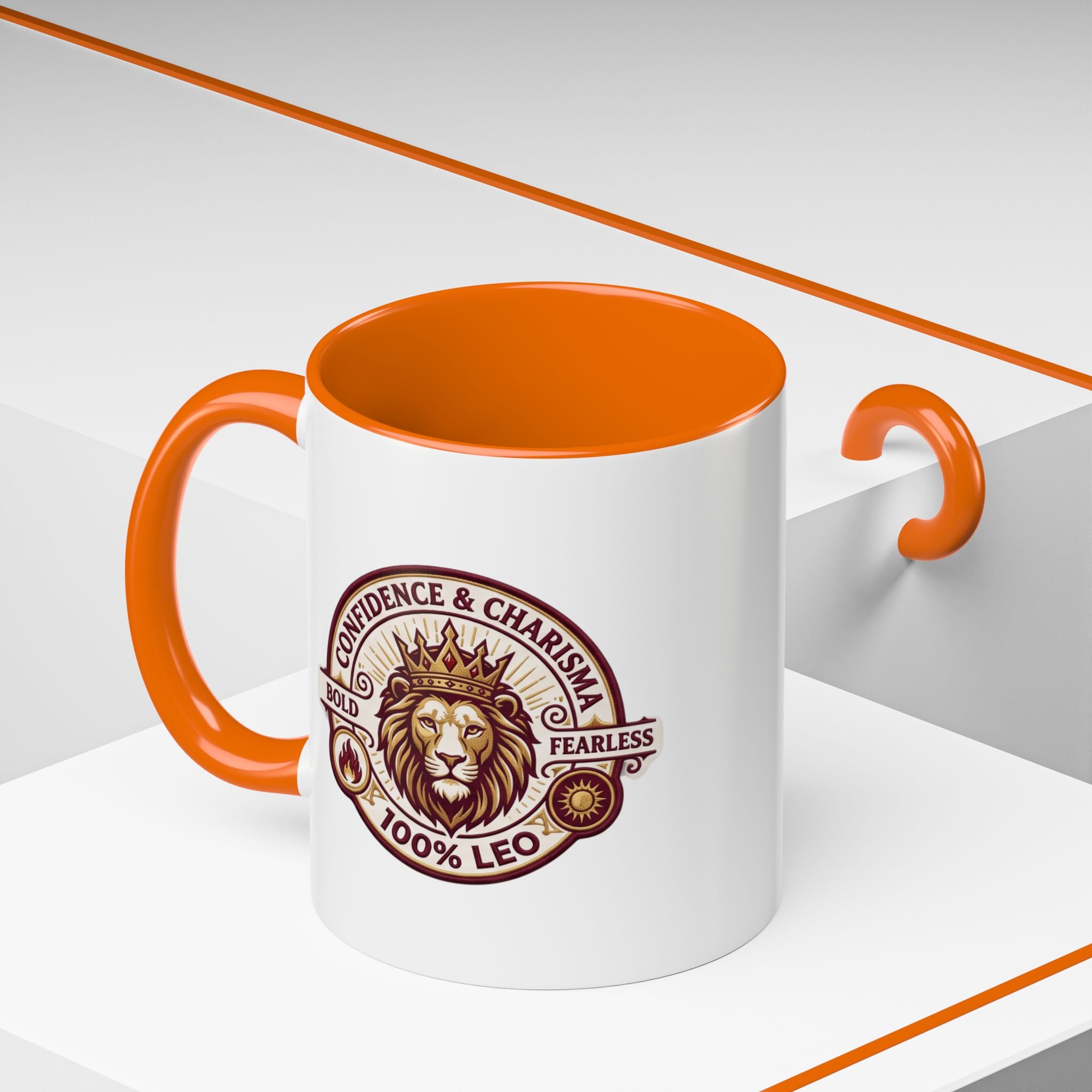 Leo Zodiac Coffee Mug — '100% Leo' Lion Design, Confidence & Charisma Gift