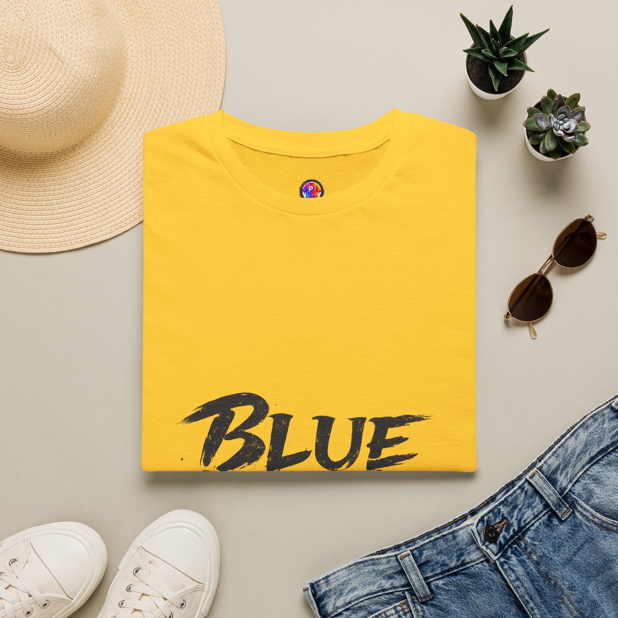 Japan Blue Samurai T-Shirt — Bold Brushstroke Graphic Tee
