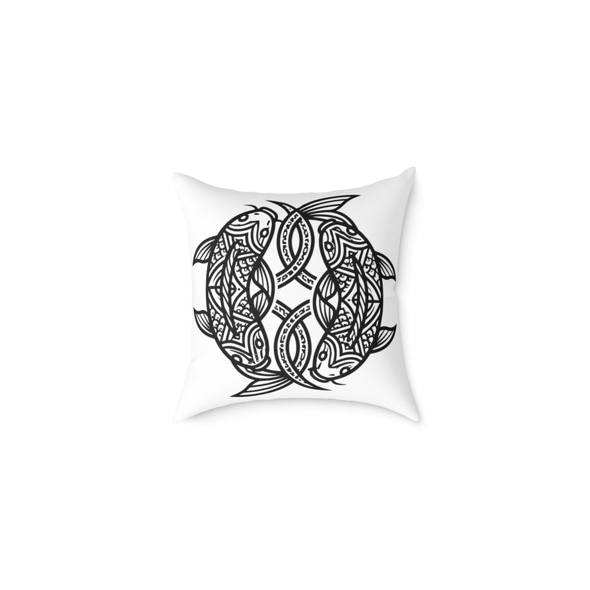 Pisces Zodiac Black Pisces Square Poly Canvas Pillow