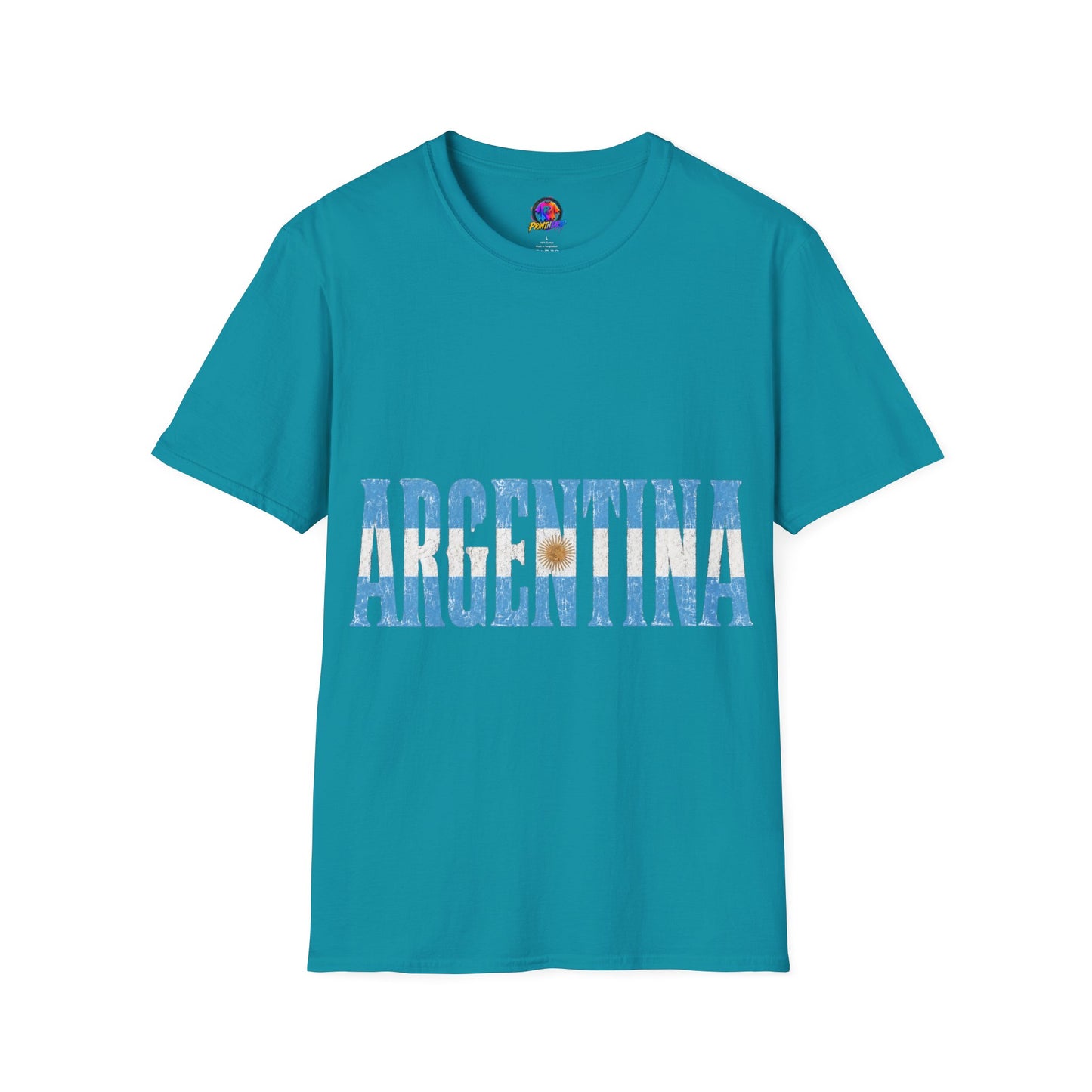 Argentina Beach Vibes T-Shirt — Distressed Blue "ARGENTINA" Graphic
